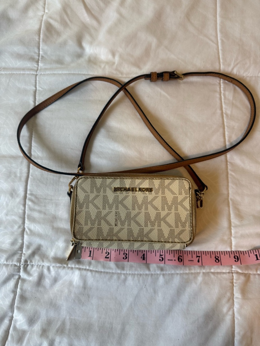 Michael Kors Beige Logo Crossbody Bag